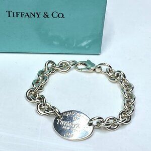 Tiffany & Co. Sterling Silver Return to Tiffany Oval Tag Bracelet 7.25" JR1129